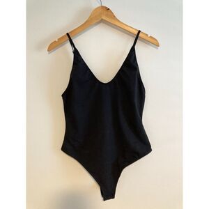 Intimately Free Free People Black Thong Bodysuit Size M